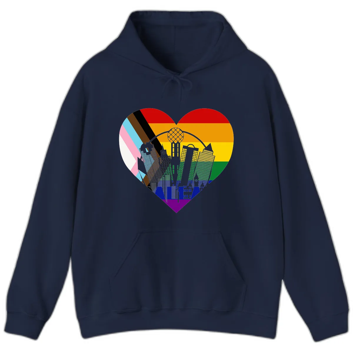 Urban Pride Skyline Heart Hoodie in Navy