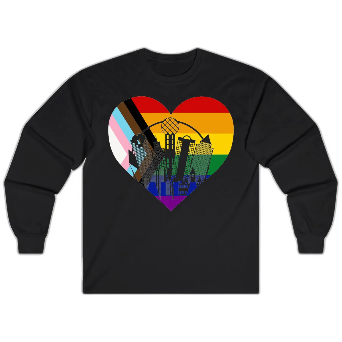 Urban Pride Skyline Heart Long Sleeve in Black