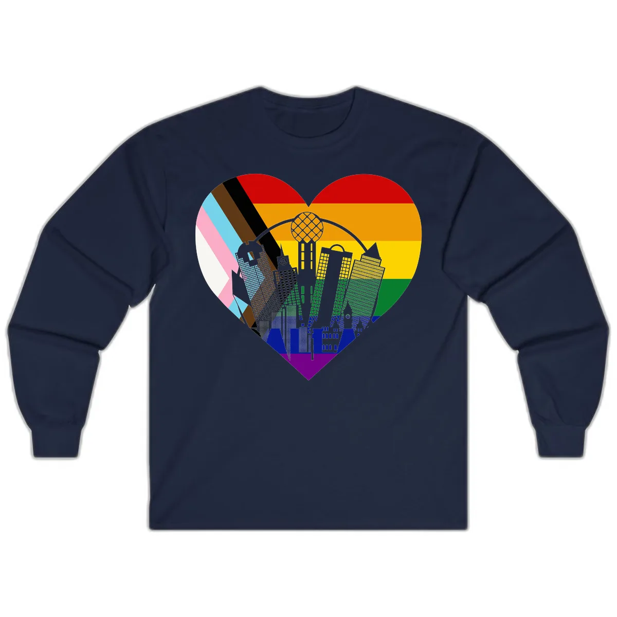 Urban Pride Skyline Heart Long Sleeve in Navy