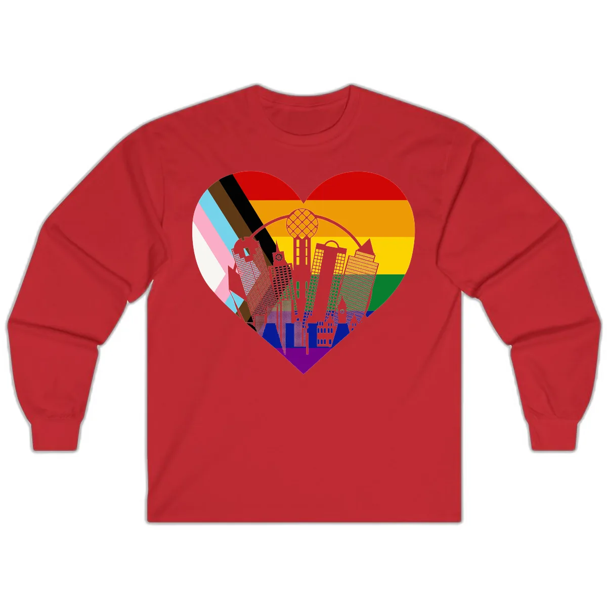 Urban Pride Skyline Heart Long Sleeve in Red