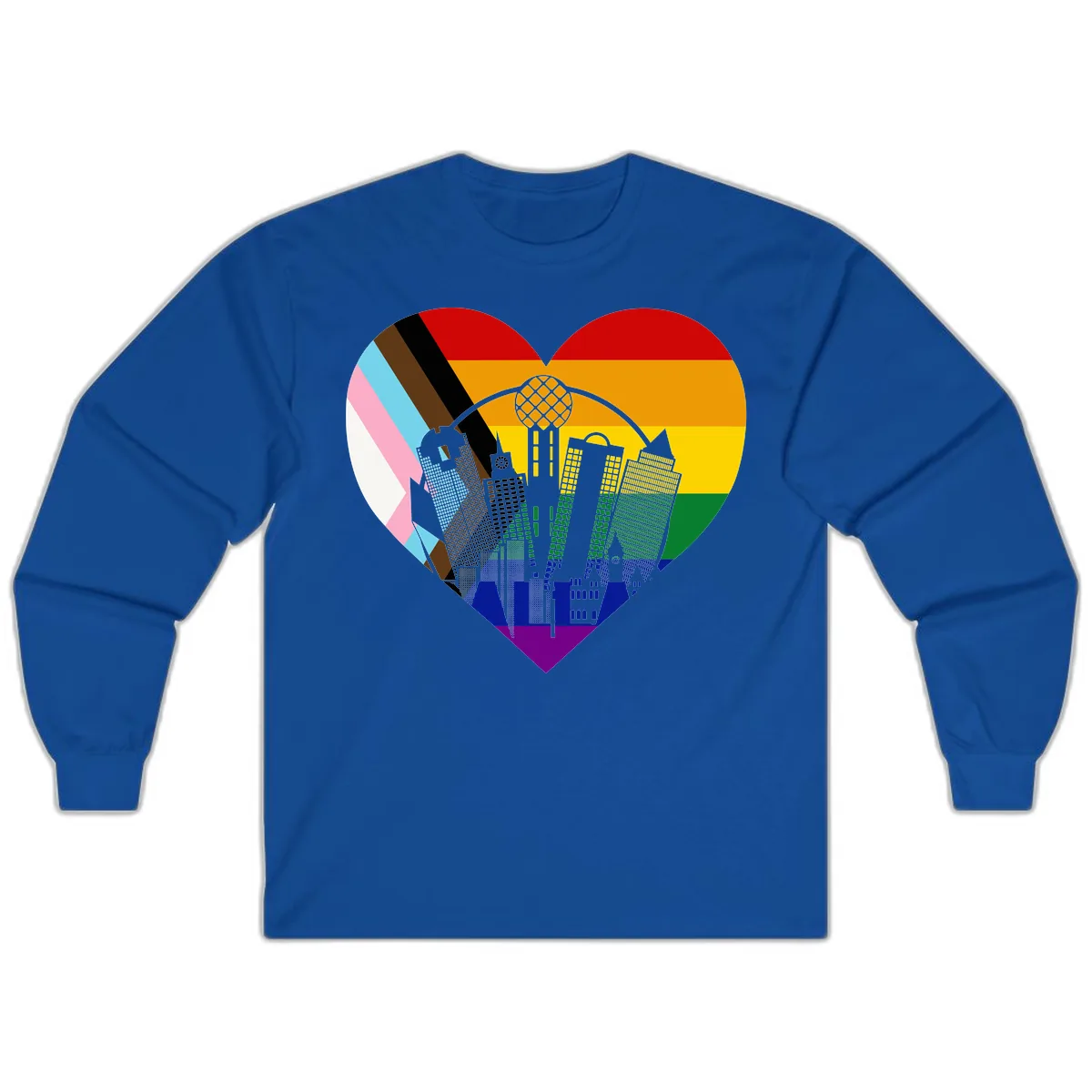 Urban Pride Skyline Heart Long Sleeve in Royal