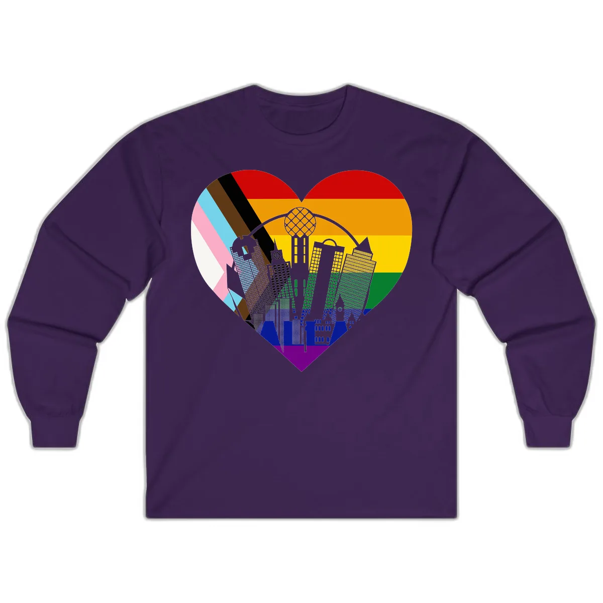 Urban Pride Skyline Heart Long Sleeve in Purple
