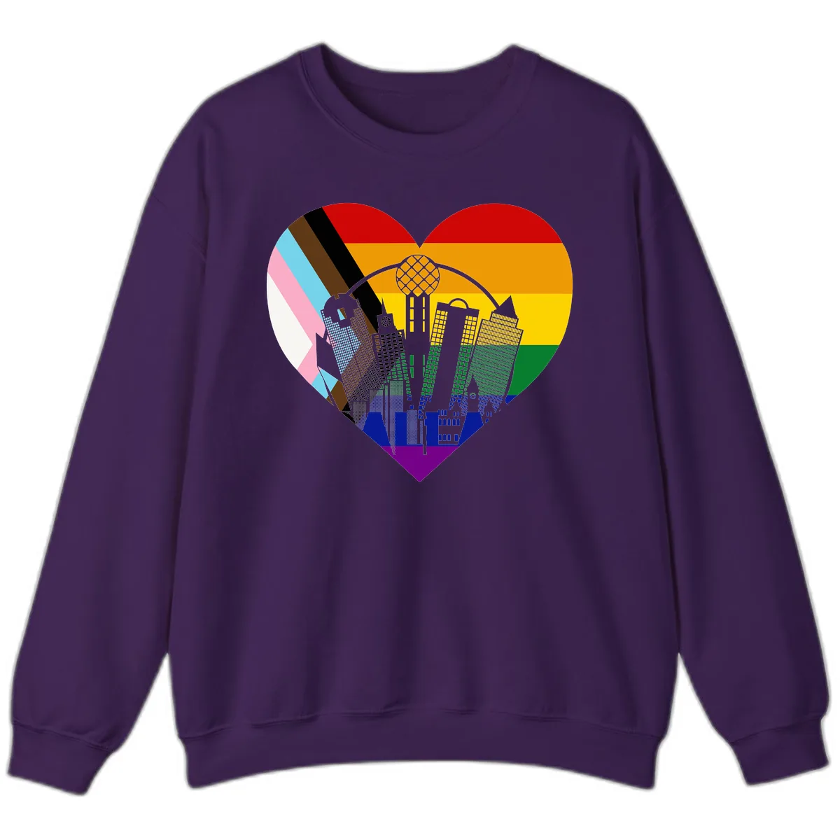 Urban Pride Skyline Heart Sweatshirt in Purple