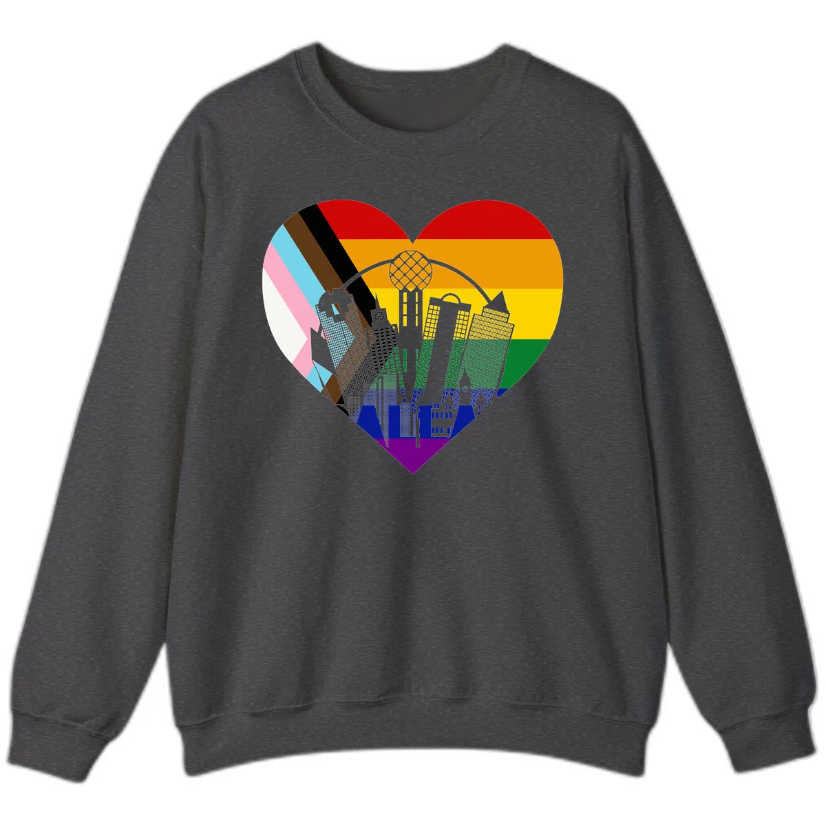 Urban Pride Skyline Heart Sweatshirt in Dark Heather