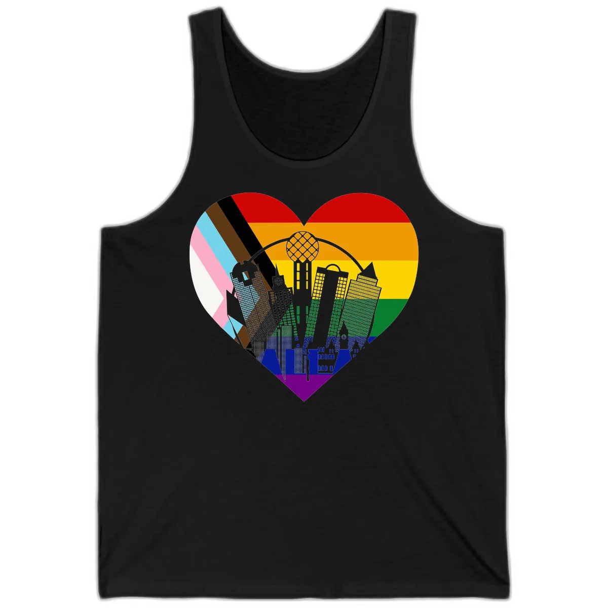 Urban Pride Skyline Heart Tank in Black
