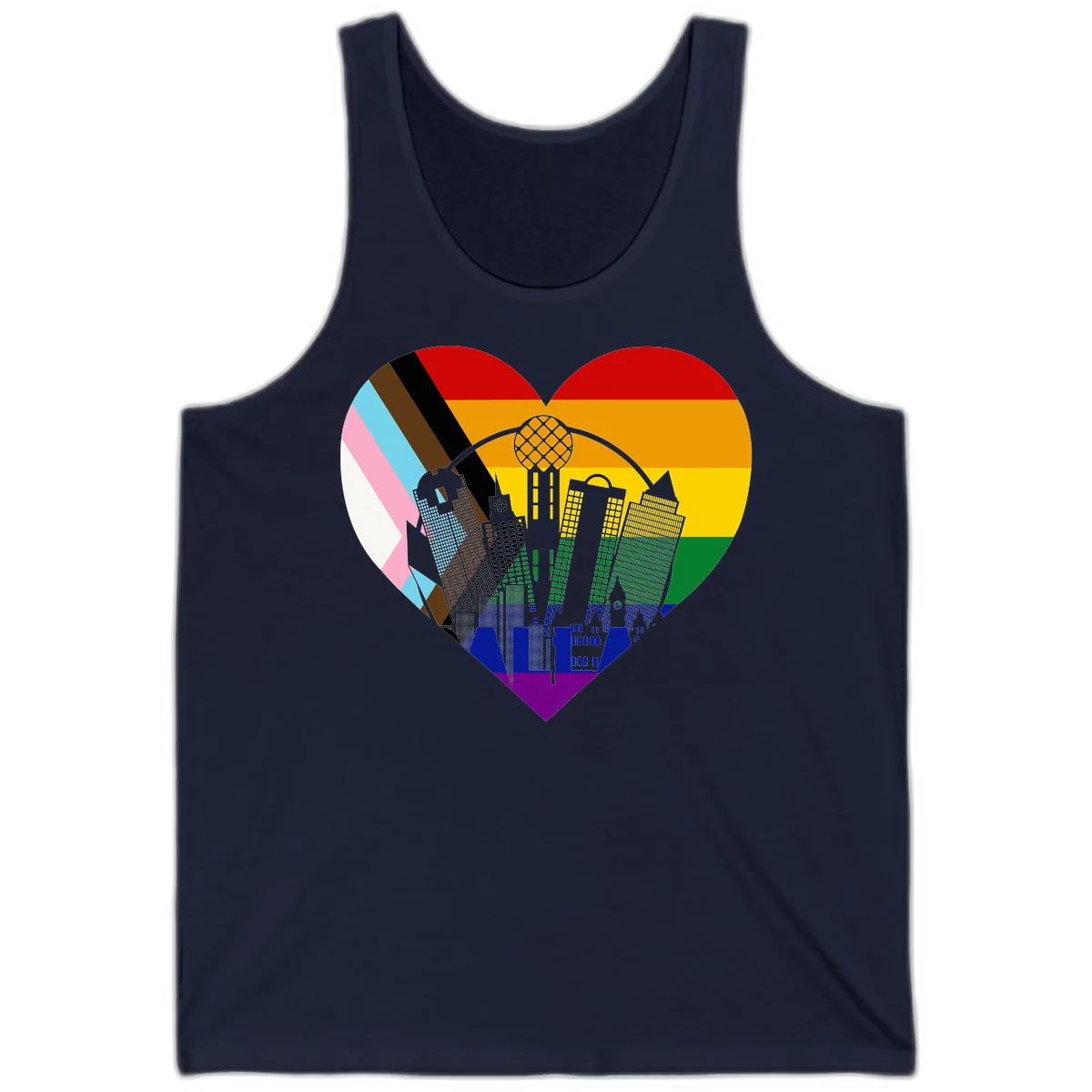 Urban Pride Skyline Heart Tank in Navy