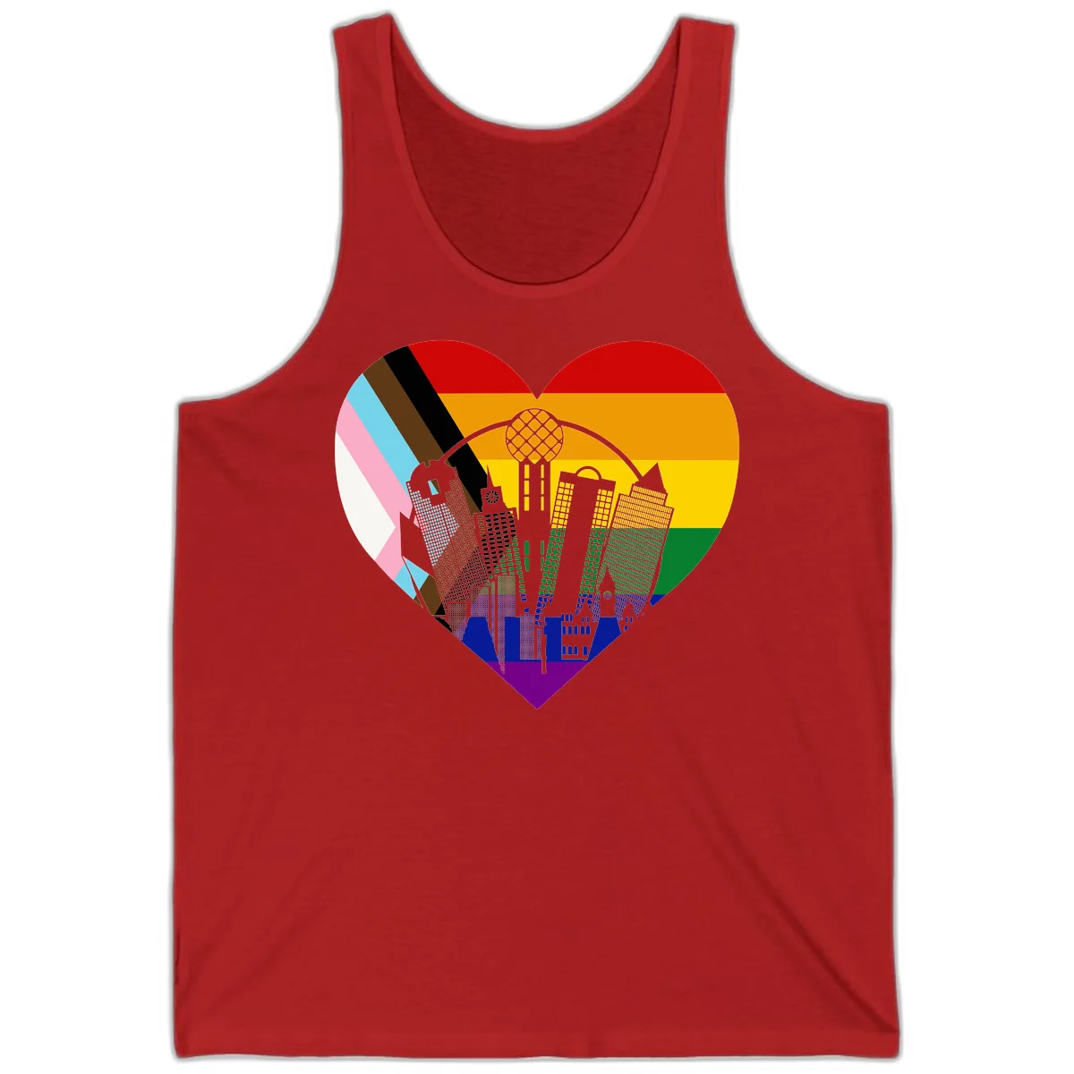 Urban Pride Skyline Heart Tank in Red