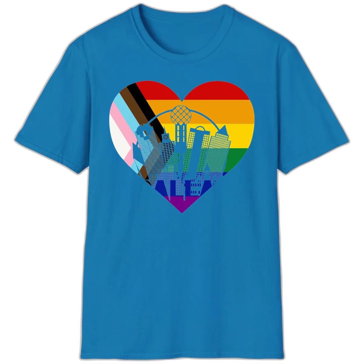 Urban Pride Skyline Heart T-Shirt in Sapphire
