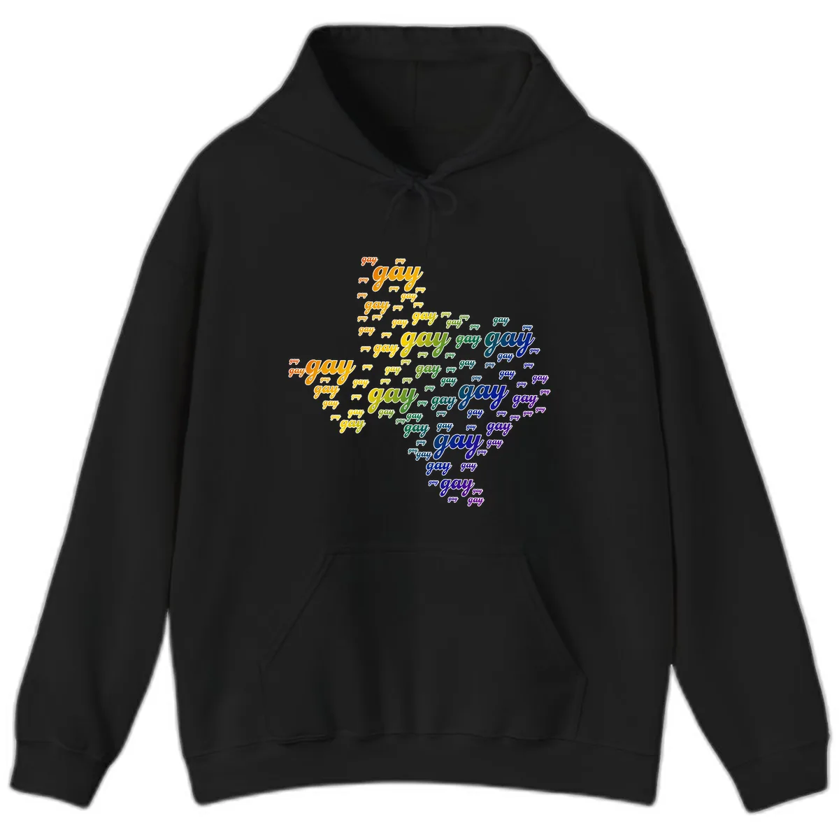 Gay Pride Word Cloud Map Hoodie in Black