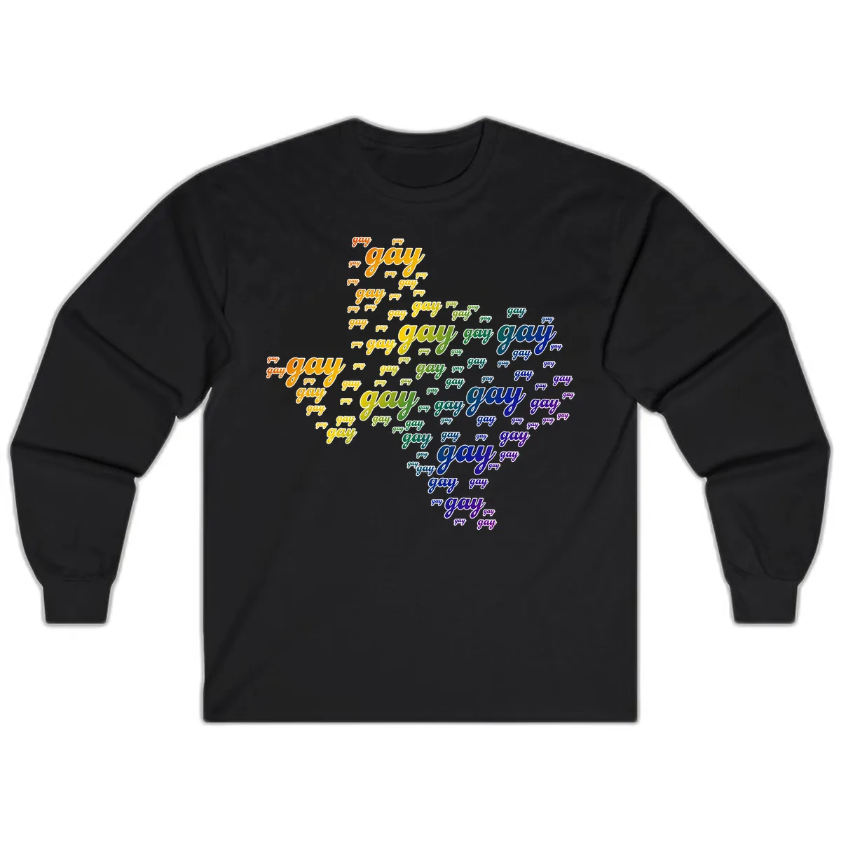 Gay Pride Word Cloud Map Long Sleeve in Black