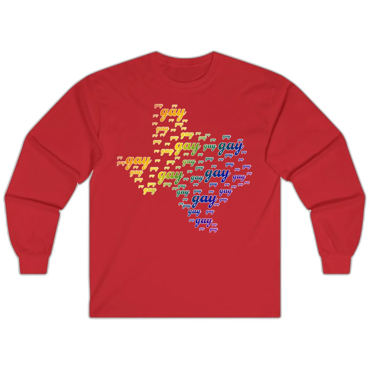 Gay Pride Word Cloud Map Long Sleeve in Red