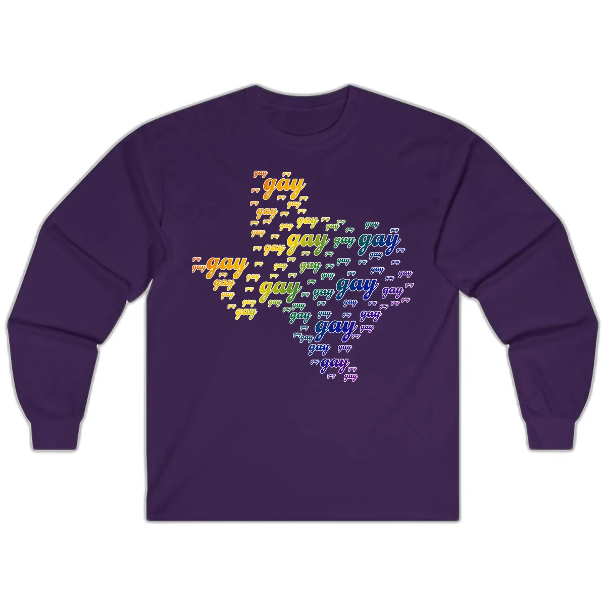 Gay Pride Word Cloud Map Long Sleeve in Purple