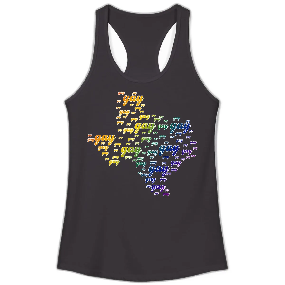 Gay Pride Word Cloud Map Ladies Tank in Black
