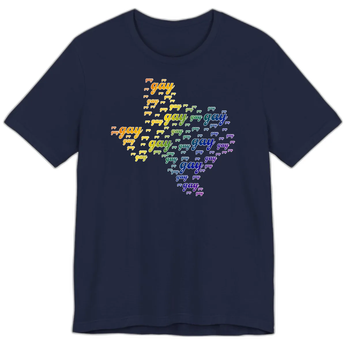 Gay Pride Word Cloud Map Premium T-Shirt in Navy