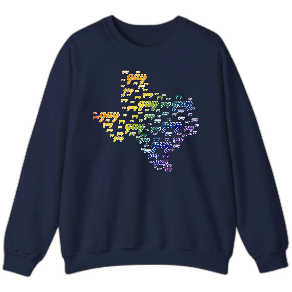 Gay Pride Word Cloud Map Sweatshirt in Navy