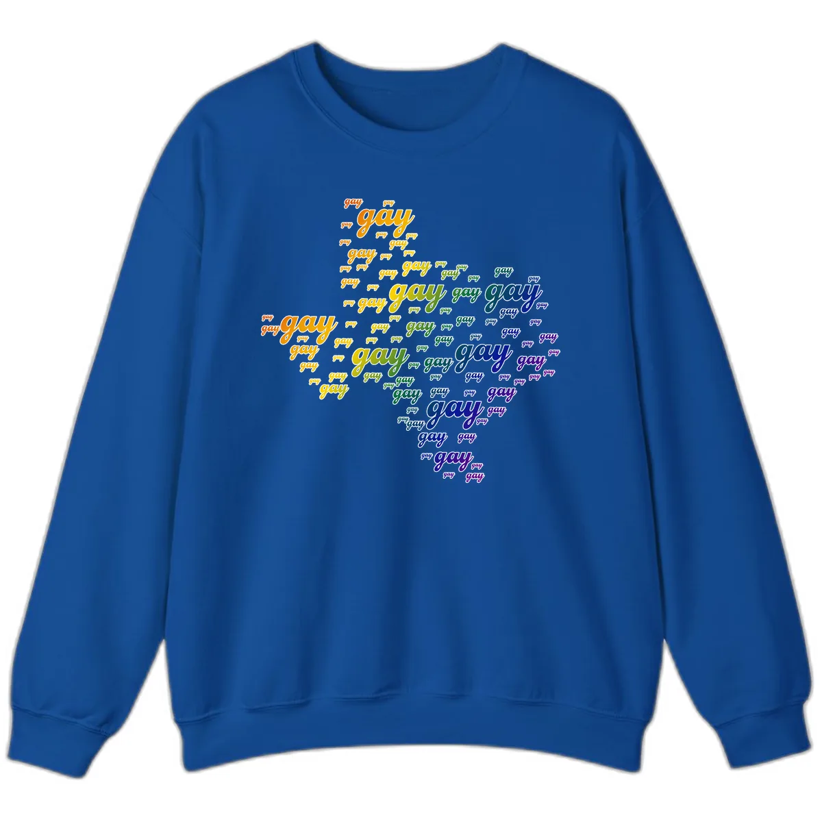 Gay Pride Word Cloud Map Sweatshirt in Royal
