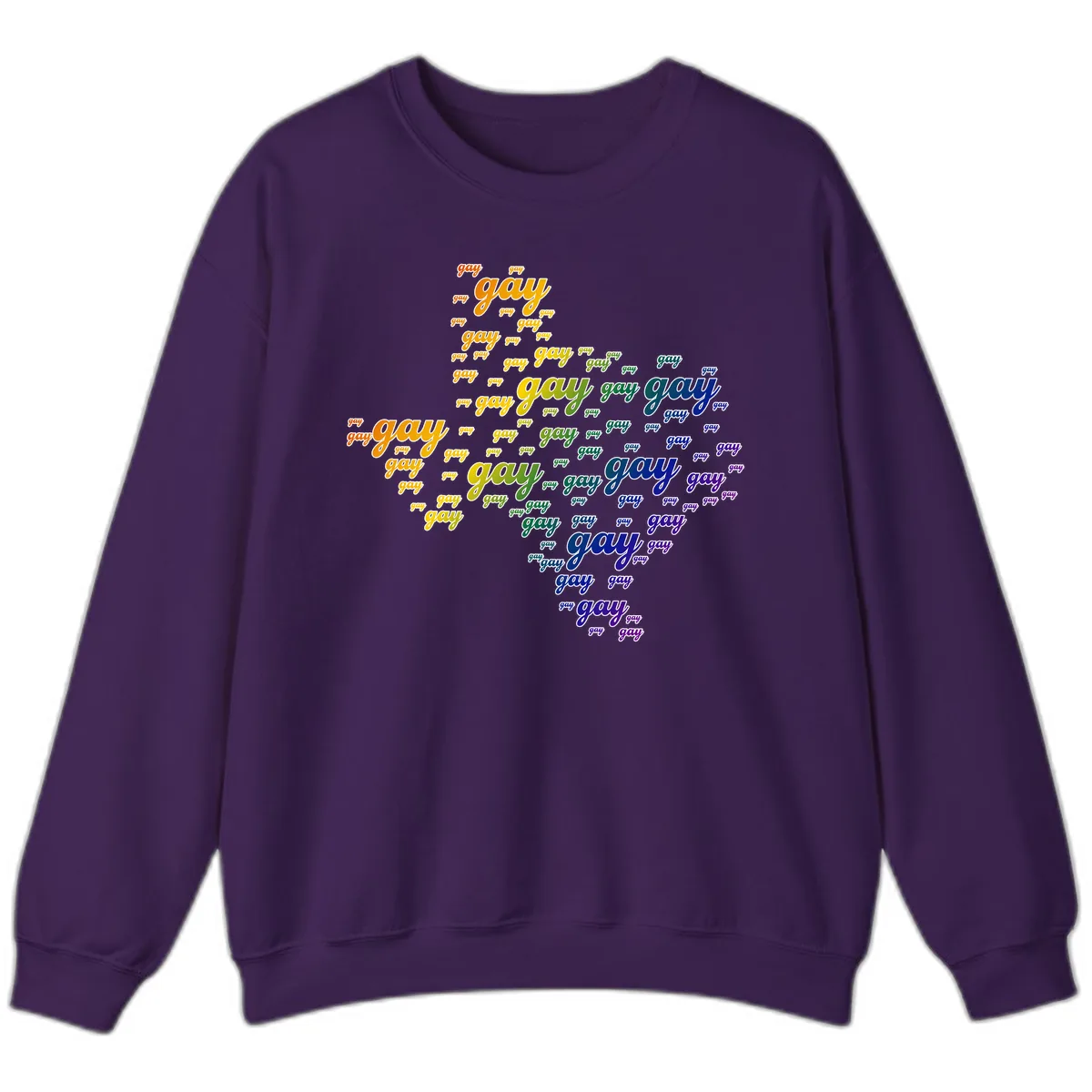 Gay Pride Word Cloud Map Sweatshirt in Purple