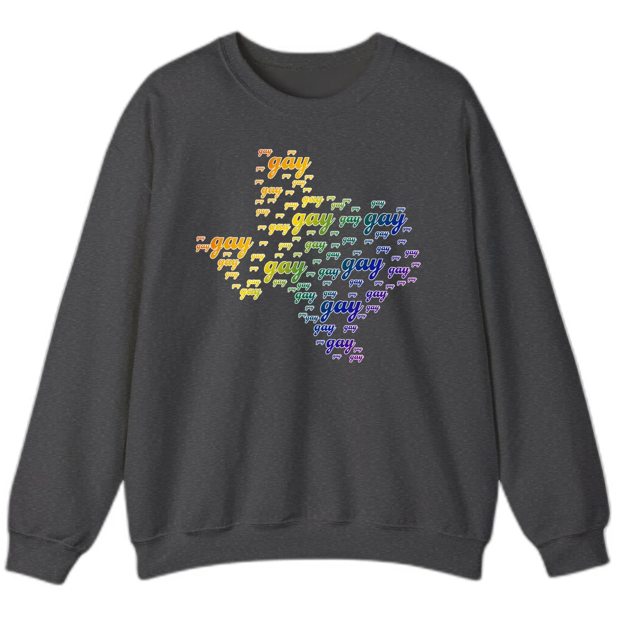 Gay Pride Word Cloud Map Sweatshirt in Dark Heather