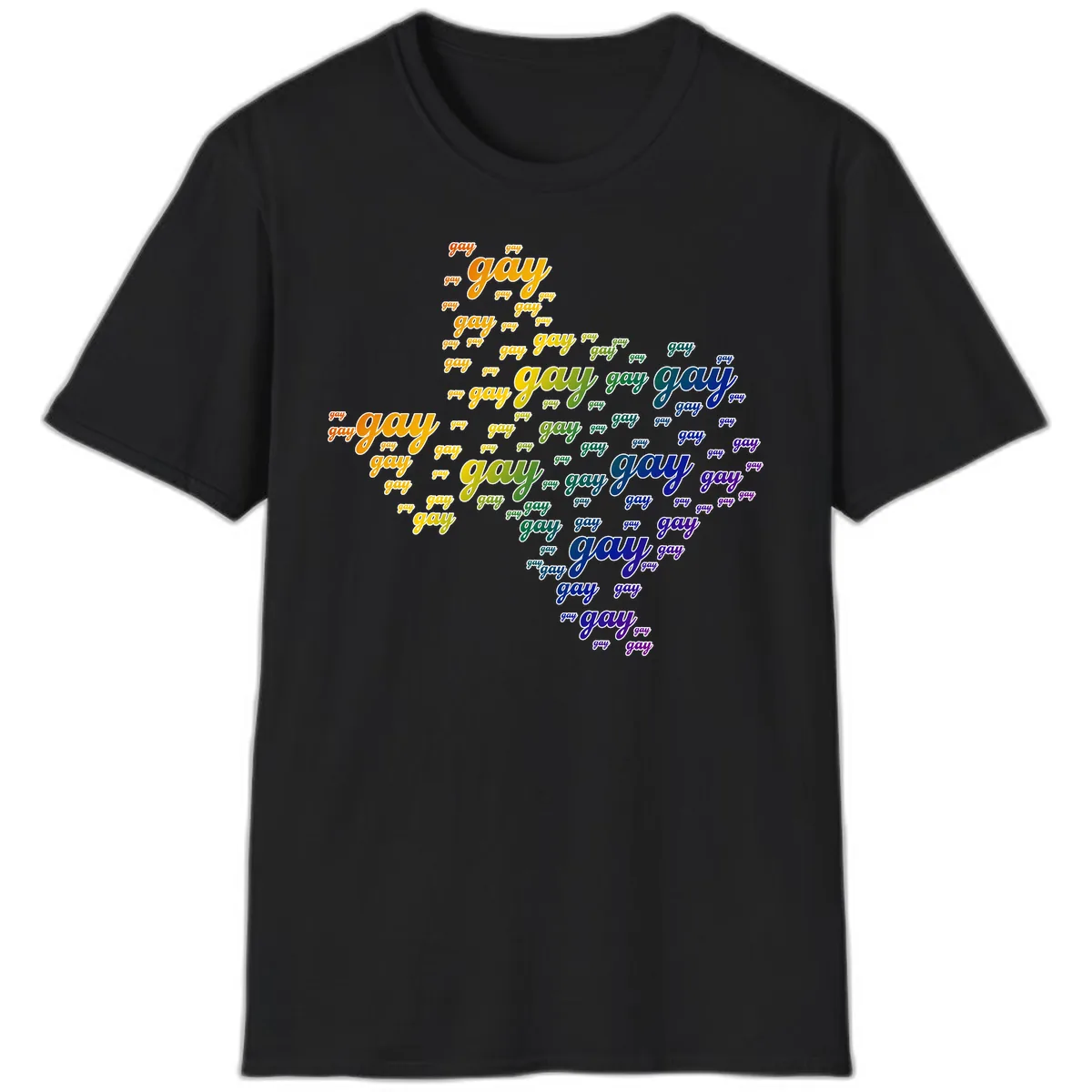 Gay Pride Word Cloud Map T-Shirt in Black