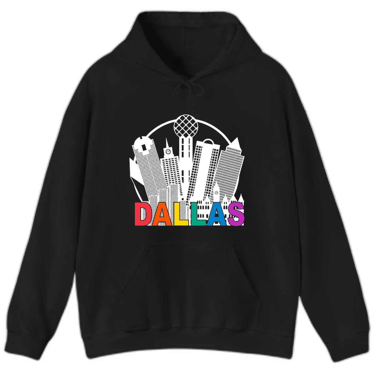 Dallas Skyline Pride Hoodie in Black