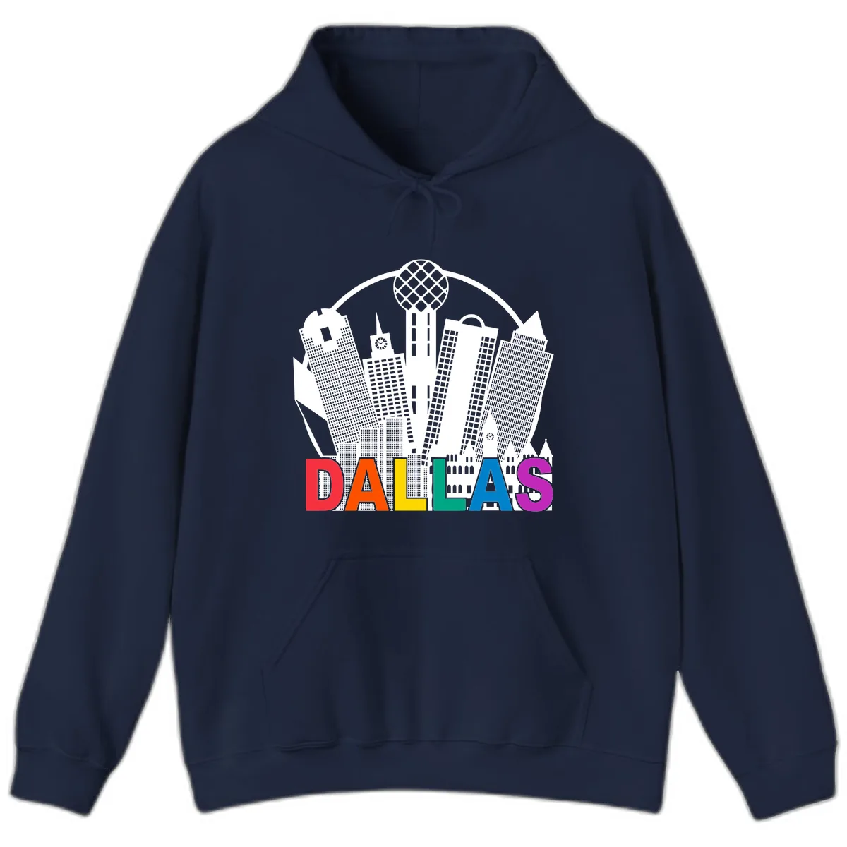 Dallas Skyline Pride Hoodie in Navy