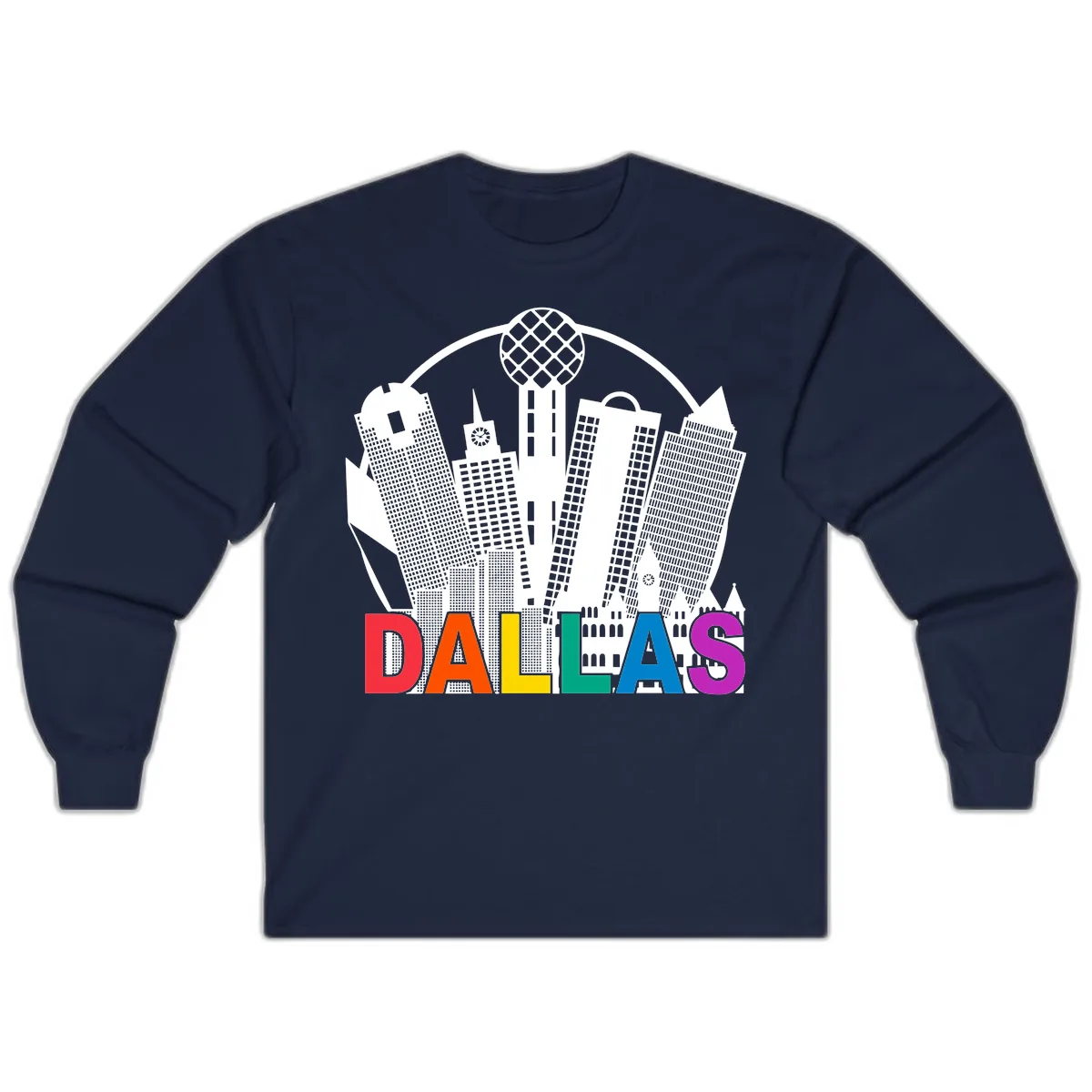 Dallas Skyline Pride Long Sleeve in Navy
