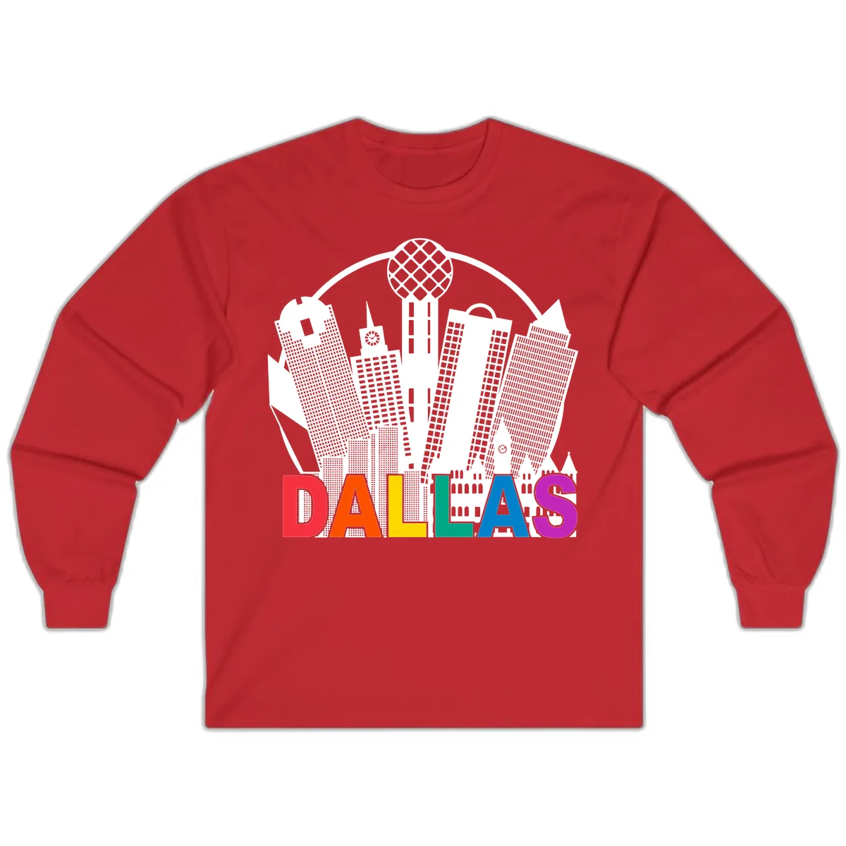 Dallas Skyline Pride Long Sleeve in Red