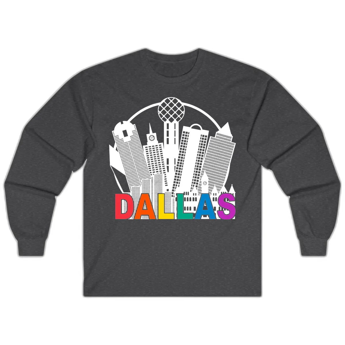 Dallas Skyline Pride Long Sleeve in Dark Heather