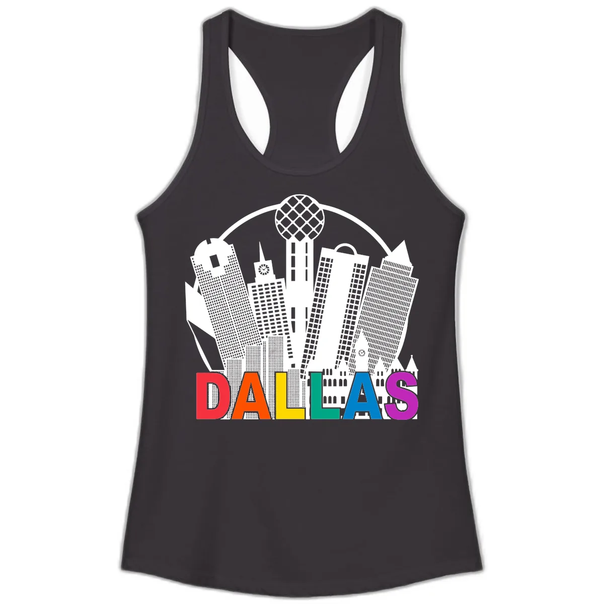 Dallas Skyline Pride Ladies Tank in Black
