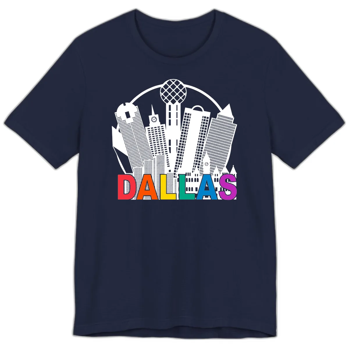 Dallas Skyline Pride Premium T-Shirt in Navy