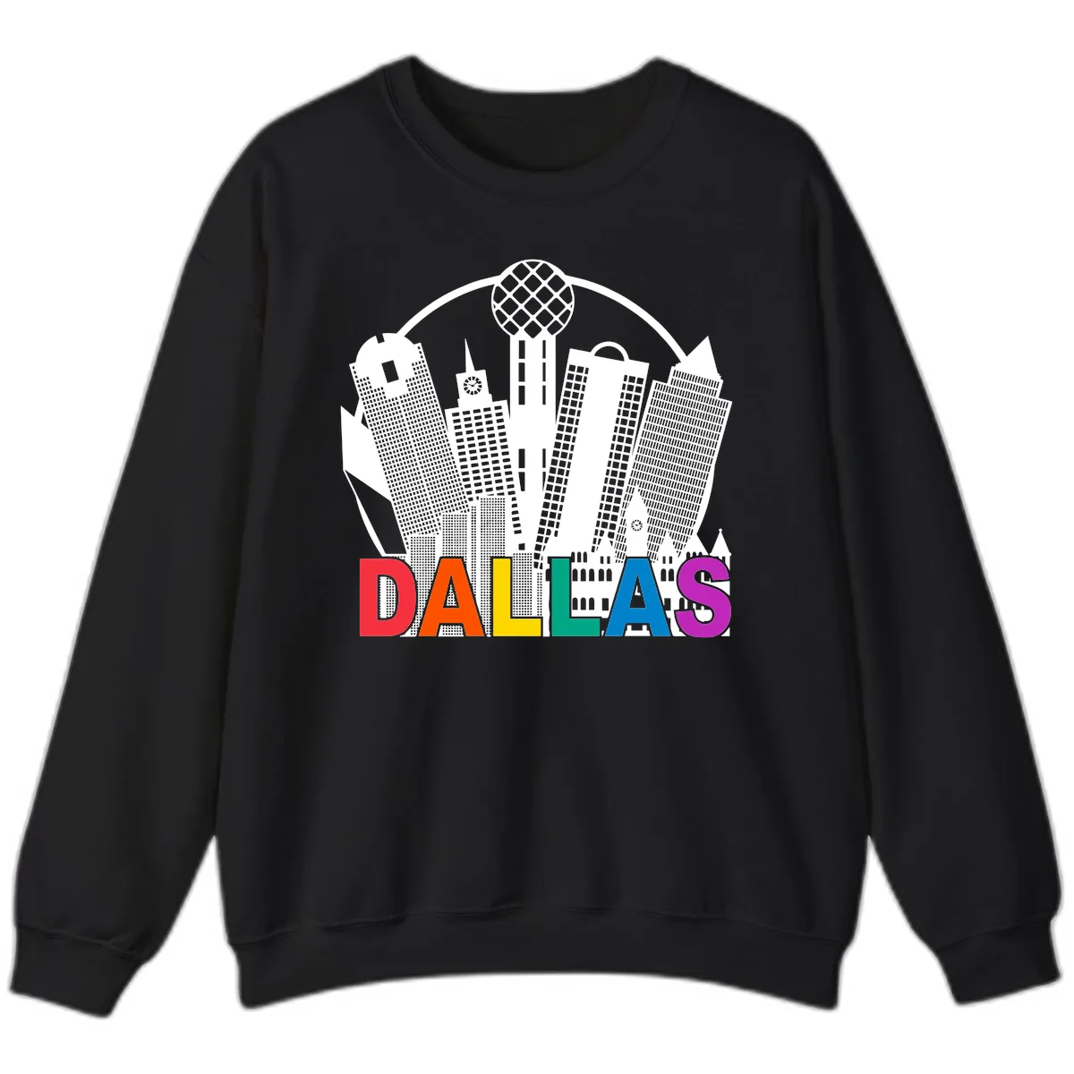 Dallas Skyline Pride Sweatshirt in Black