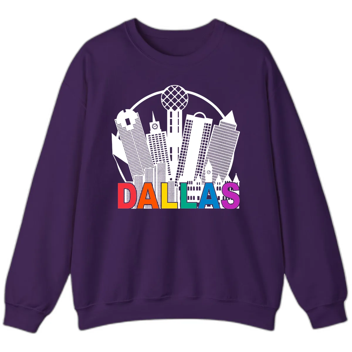 Dallas Skyline Pride Sweatshirt in Purple