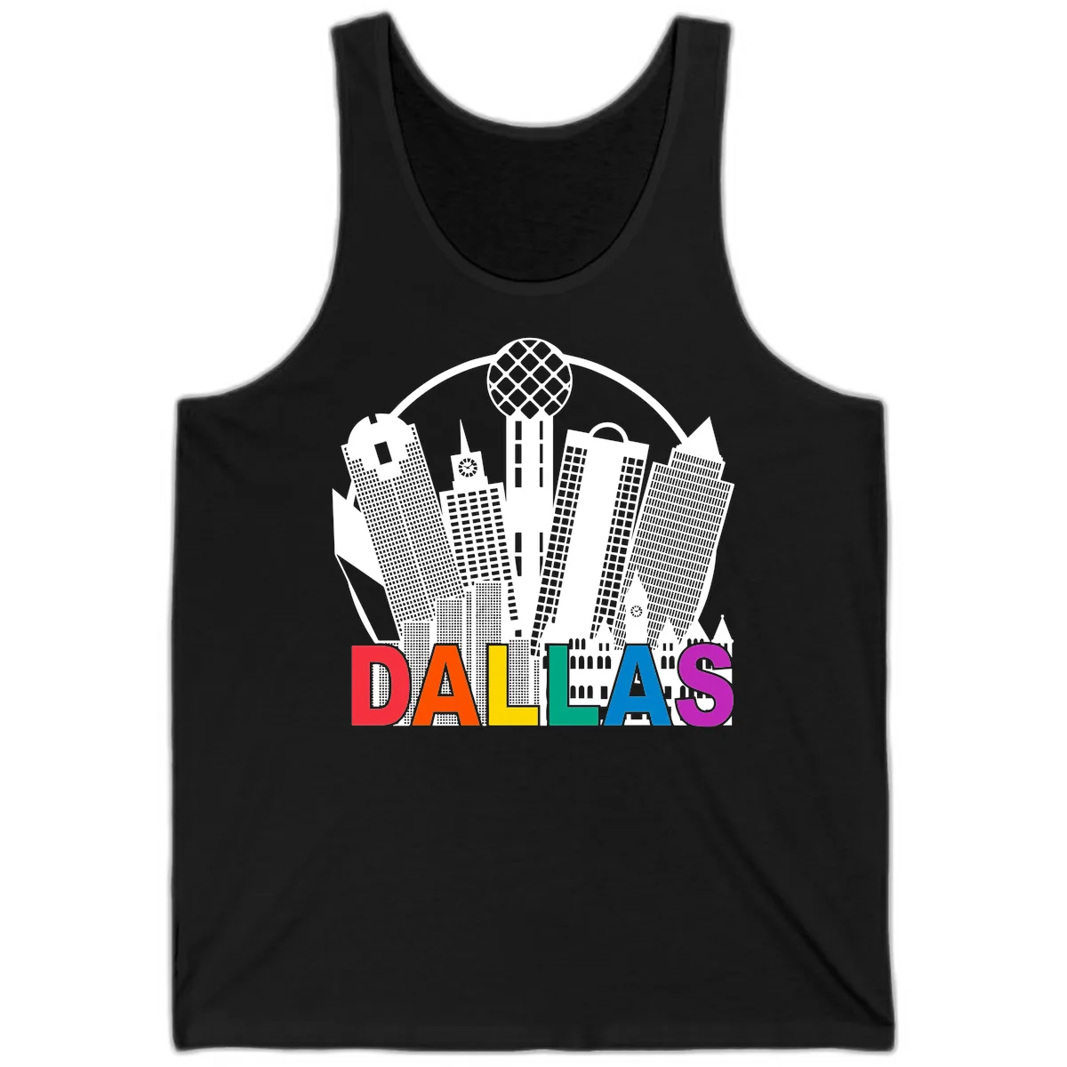 Dallas Skyline Pride Tank in Black
