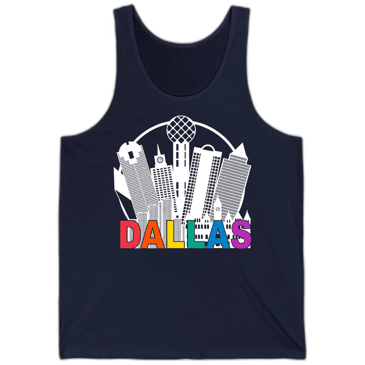 Dallas Skyline Pride Tank in Navy