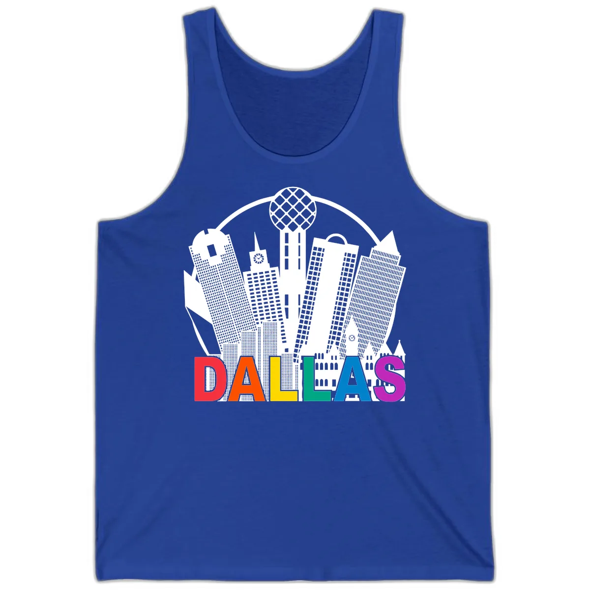 Dallas Skyline Pride Tank in True Royal