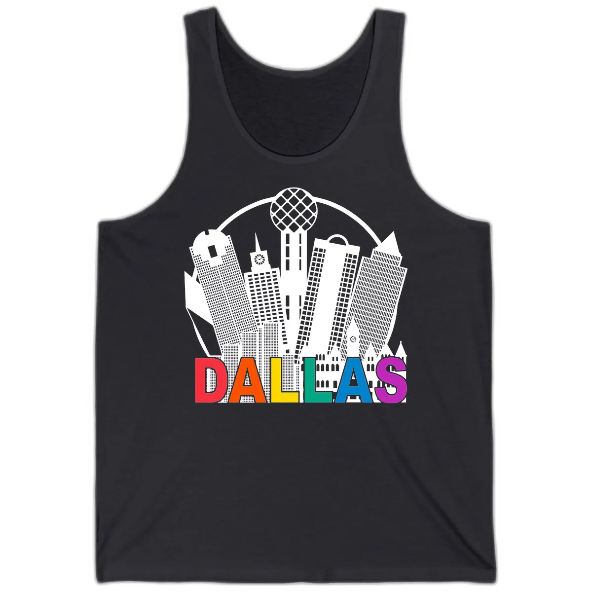 Dallas Skyline Pride Tank in Dark Grey