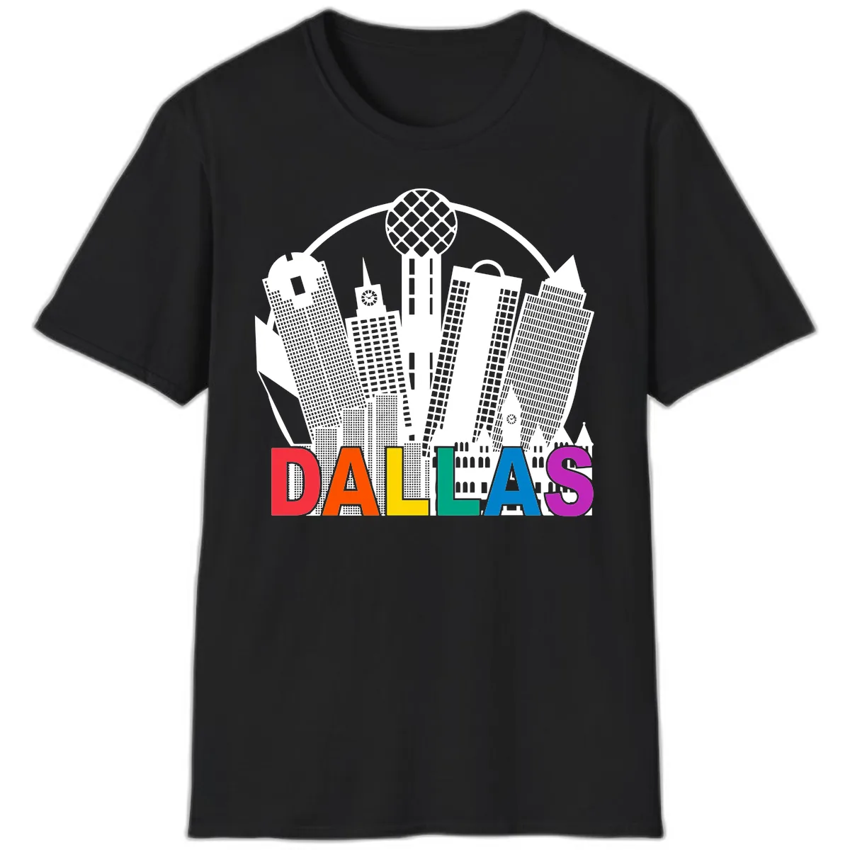 Dallas Skyline Pride T-Shirt in Black
