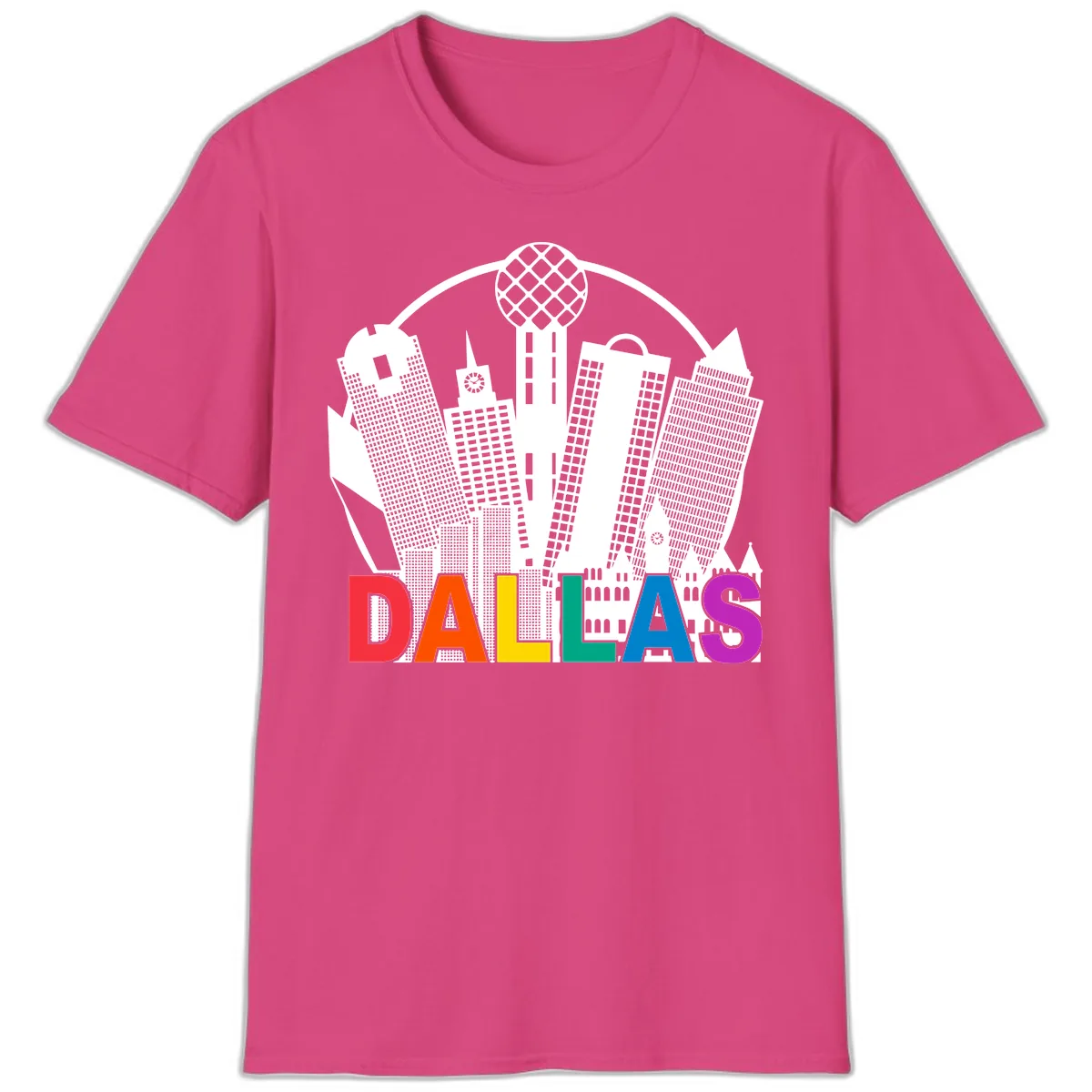 Dallas Skyline Pride T-Shirt in Heliconia