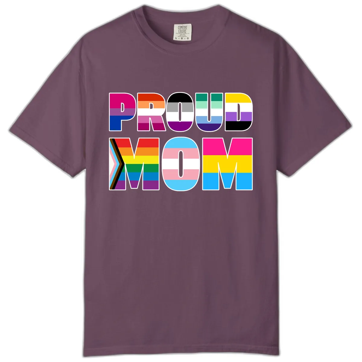 Proud Moments Rainbow Typography Comfort Color in Berry