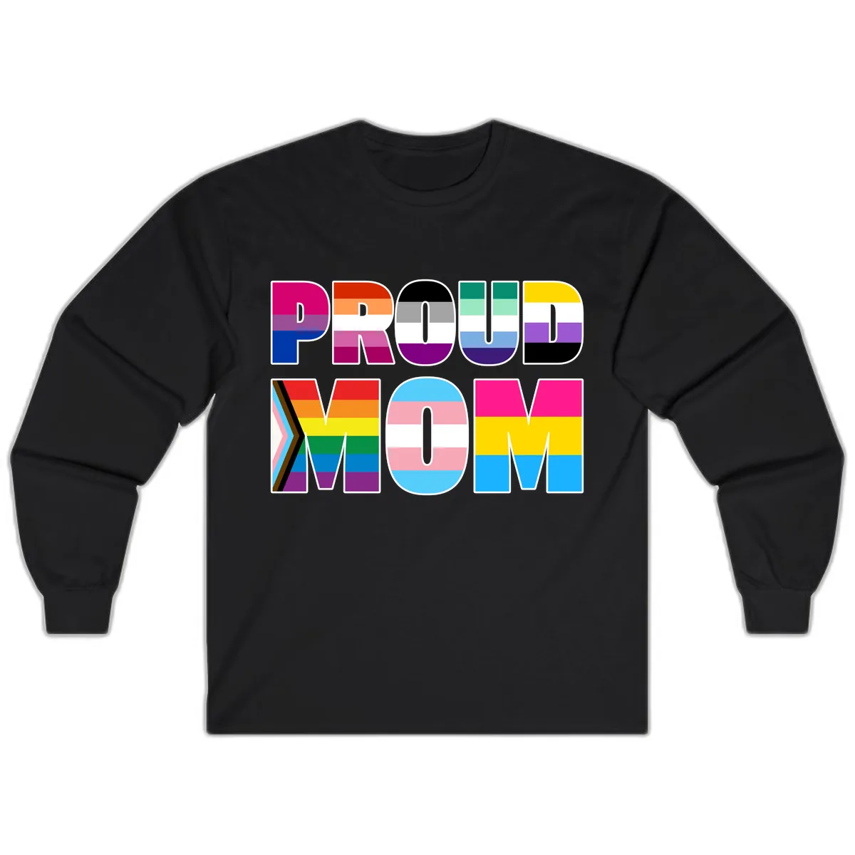 Proud Moments Rainbow Typography Long Sleeve in Black