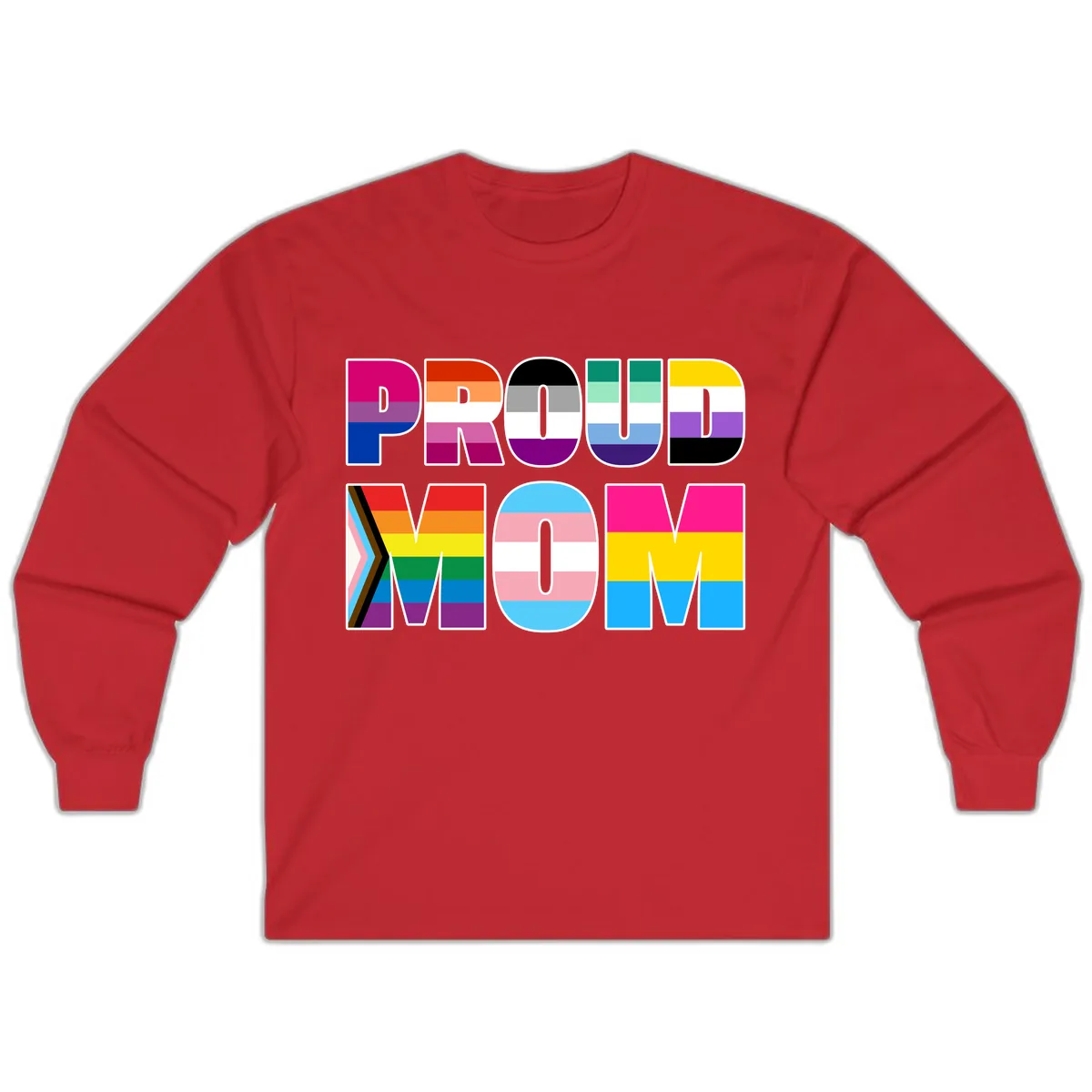 Proud Moments Rainbow Typography Long Sleeve in Red