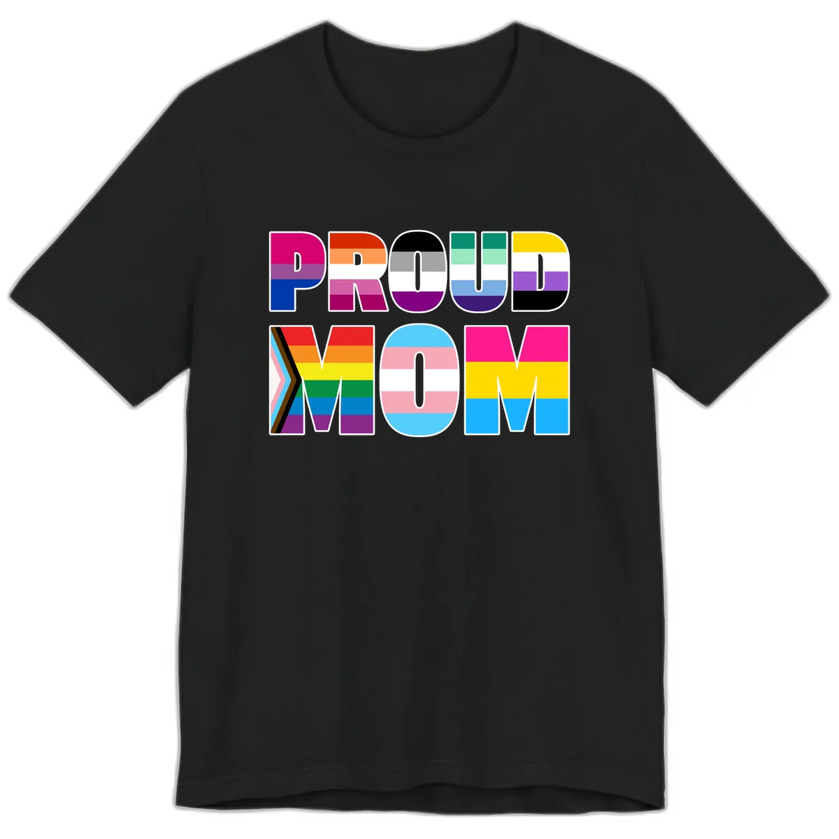 Proud Moments Rainbow Typography Premium T-Shirt in Black