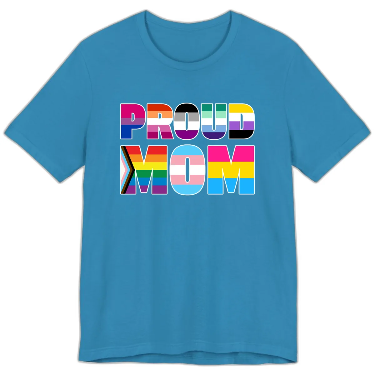 Proud Moments Rainbow Typography Premium T-Shirt in Aqua