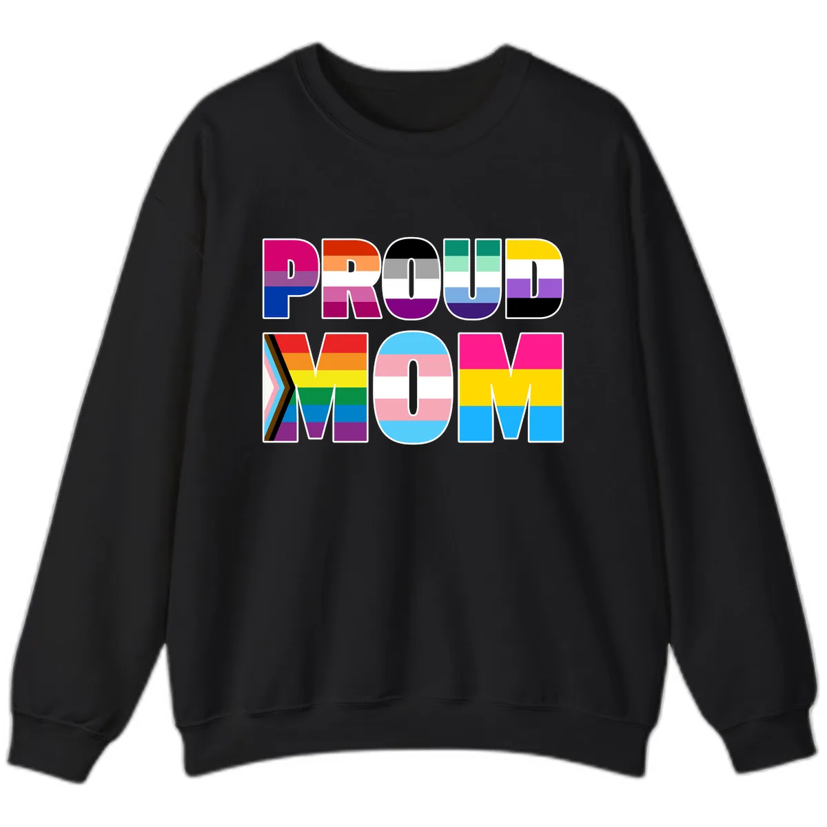 Proud Moments Rainbow Typography Sweatshirt in Black