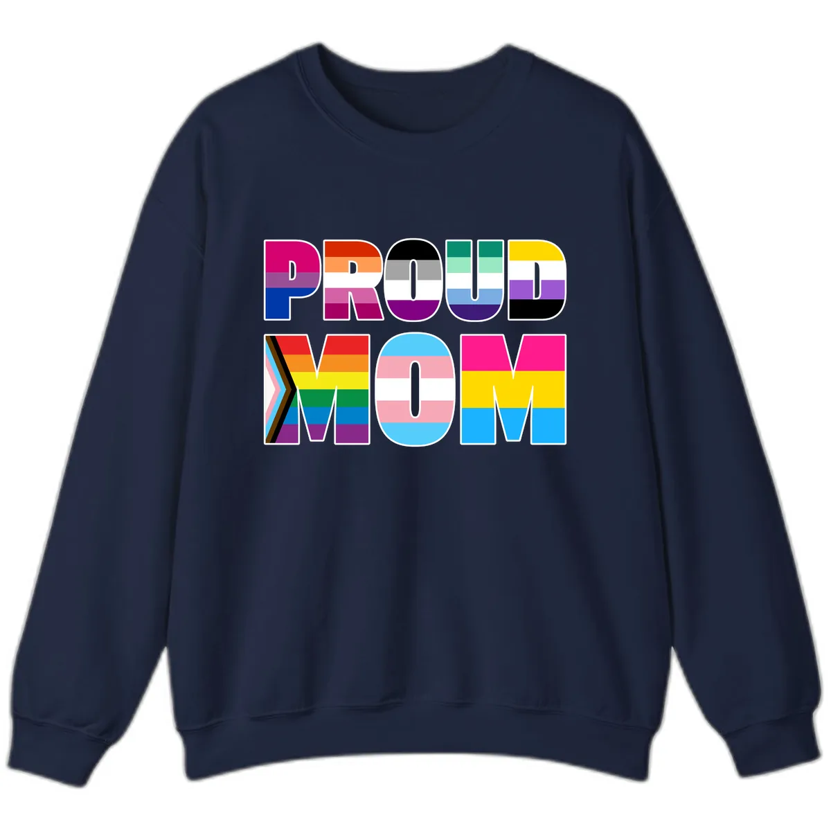 Proud Moments Rainbow Typography Sweatshirt in Navy