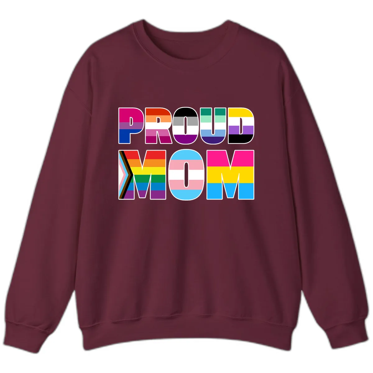 Proud Moments Rainbow Typography Sweatshirt in Maroon
