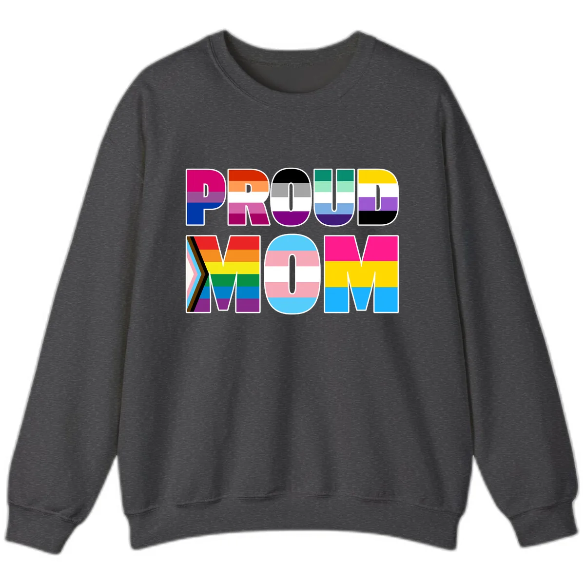 Proud Moments Rainbow Typography Sweatshirt in Dark Heather