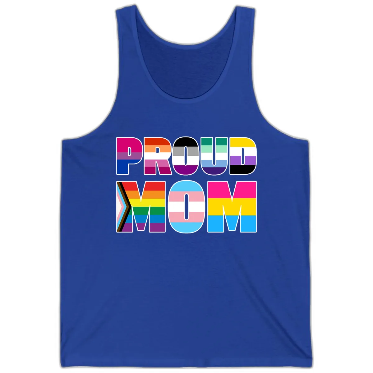 Proud Moments Rainbow Typography Tank in True Royal