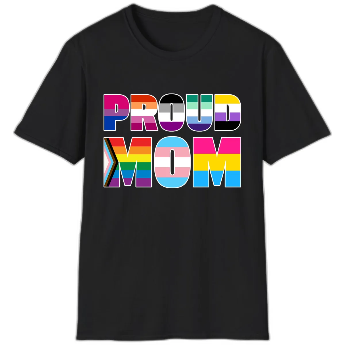 Proud Moments Rainbow Typography T-Shirt in Black