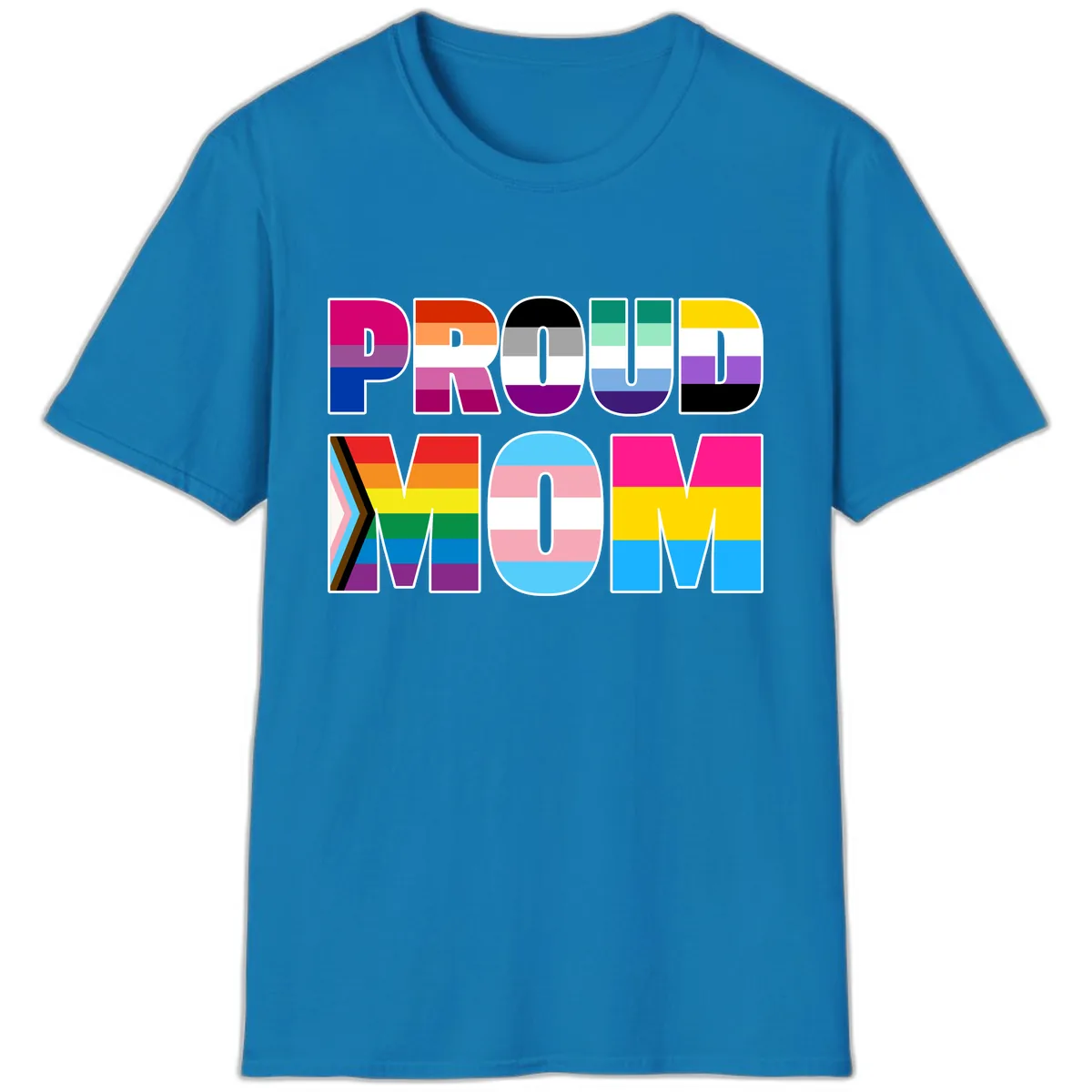 Proud Moments Rainbow Typography T-Shirt in Sapphire